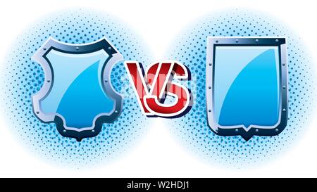 Guild defender indicazioni per giochi medievali con blu le protezioni in acciaio Illustrazione Vettoriale