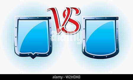 Guild defender indicazioni per giochi medievali con blu le protezioni in acciaio Illustrazione Vettoriale