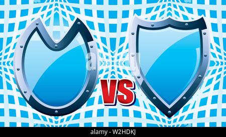 Guild defender indicazioni per giochi medievali con blu le protezioni in acciaio Illustrazione Vettoriale