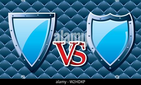 Guild defender indicazioni per giochi medievali con blu le protezioni in acciaio Illustrazione Vettoriale