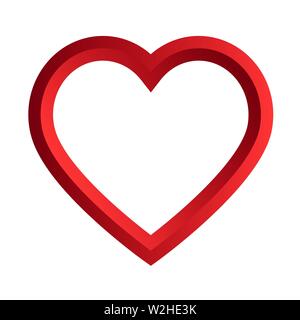 Icona a forma di cuore. Illustrazione di vettore per il giorno di San Valentino, Wedding, celebrazione. Illustrazione Vettoriale
