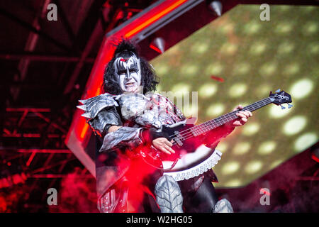 Oslo, Norvegia - 27 giugno 2019. La American rock band Kiss esegue un concerto dal vivo durante il norvegese music festival tonnellate di roccia 2019 a Oslo. (Photo credit: Gonzales foto - Terje Dokken). Foto Stock