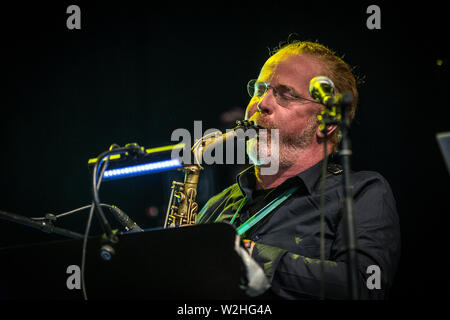 Roskilde, Danimarca. Luglio 06th, 2019. Il ensemble tedesco Zeitkratzer esegue un concerto dal vivo durante il danese music festival Roskilde Festival 2019. (Photo credit: Gonzales foto - Thomas RASMUSSEN). Foto Stock