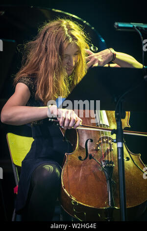 Roskilde, Danimarca. Luglio 06th, 2019. Il ensemble tedesco Zeitkratzer esegue un concerto dal vivo durante il danese music festival Roskilde Festival 2019. (Photo credit: Gonzales foto - Thomas RASMUSSEN). Foto Stock