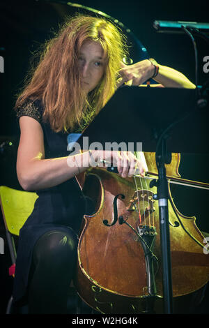 Roskilde, Danimarca. Luglio 06th, 2019. Il ensemble tedesco Zeitkratzer esegue un concerto dal vivo durante il danese music festival Roskilde Festival 2019. (Photo credit: Gonzales foto - Thomas RASMUSSEN). Foto Stock