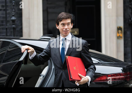 Londra, UK, 9 luglio 2019,il Segretario di Stato per lo Sviluppo Internazionale, Rt Hon Rory Stewart OBE MP, arriva settimanale per la riunione di gabinetto in 10 Downing Street, Londra.Credit: Keith Larby/Alamy Live News Foto Stock