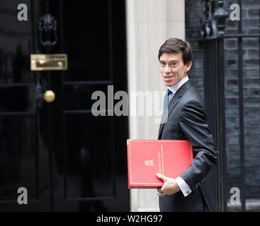 Londra, UK, 9 luglio 2019,il Segretario di Stato per lo Sviluppo Internazionale, Rt Hon Rory Stewart OBE MP, arriva settimanale per la riunione di gabinetto in 10 Downing Street, Londra.Credit: Keith Larby/Alamy Live News Foto Stock