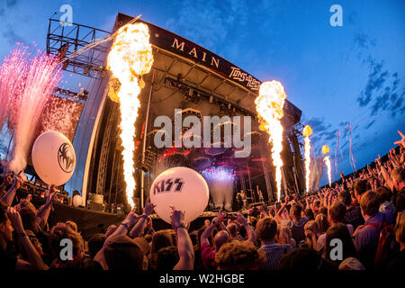 Oslo, Norvegia - 27 giugno 2019. La American rock band Kiss esegue un concerto dal vivo durante il norvegese music festival tonnellate di roccia 2019 a Oslo. (Photo credit: Gonzales foto - Terje Dokken). Foto Stock