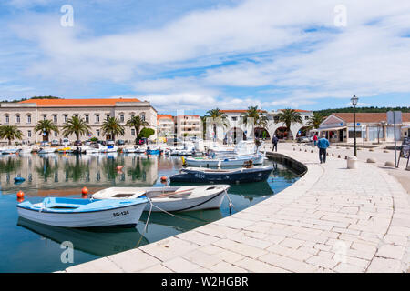 Barche, porto, Stari Grad Hvar, Dalmazia, Croazia Foto Stock