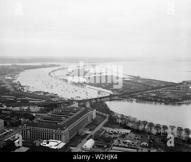 Inondazioni, Fiume Potomac, Washington D.C. ca. Marzo 19, 1936 Foto Stock