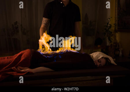 Incendio cinese massaggi e terapia Foto Stock