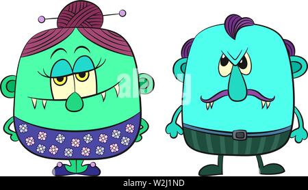 Cartoon mostri Illustrazione Vettoriale