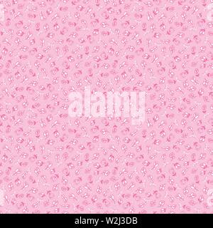 Il vettore luce rosa disegnati a mano piccole tulip fiori schema di ripetizione. Adatto per la confezione regalo, tessile e carta da parati. Illustrazione Vettoriale