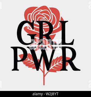 Slogan T-Shirt Design. Grafico di tendenza con un raccordo a t. T shirt stampa gli ornamenti per le ragazze Illustrazione Vettoriale