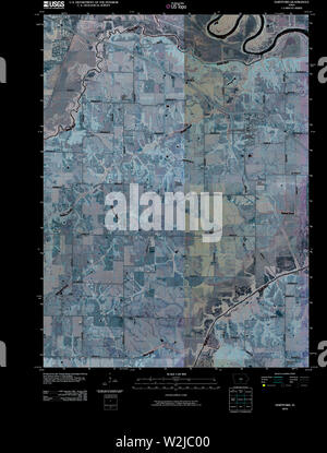 USGS TOPO Map Iowa IA Hartford 20100422 TM restauro invertito Foto Stock