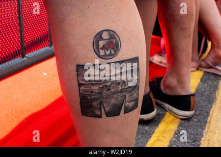 Tenby, Galles. 8 luglio 2019. Maratona del Galles nel terzo giorno di lungo corso Weekend Triathlon in Tenby. Foto Stock