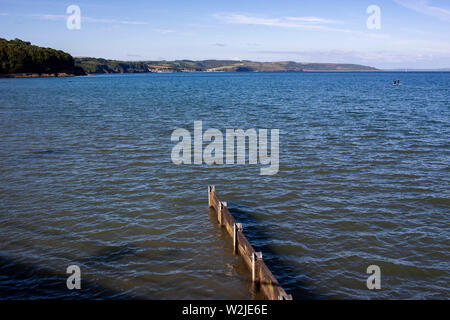 Una vista generale di Saundersfoot, Pembrokeshire, Galles. Foto Stock