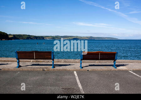 Una vista generale di Saundersfoot, Pembrokeshire, Galles. Foto Stock