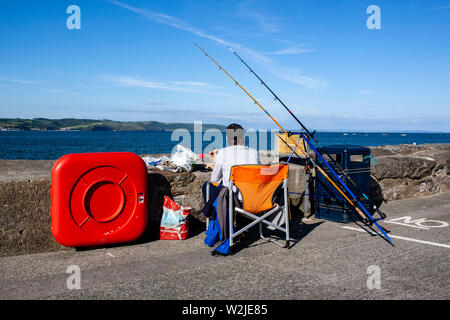 Una vista generale di Saundersfoot Harbour, Pembrokeshire, Galles. Foto Stock