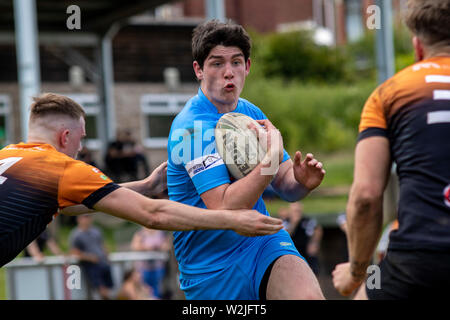 Lancaster Tigers v tutti gli ori a Pontypool Regno RFC in RFL Conferenza meridionale il 18 maggio 2019. Lewis Mitchell/AGRL Foto Stock