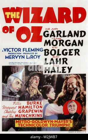 Wizard of Oz poster, il Mago di Oz, un 1939 American musical fantasy film prodotto dalla Metro Goldwyn Mayer Foto Stock