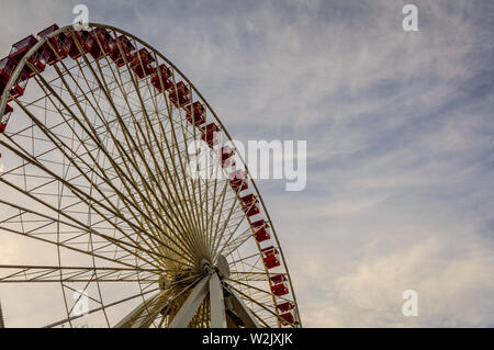 Ruota panoramica Ferris a Navy Pier di Chicago Foto Stock