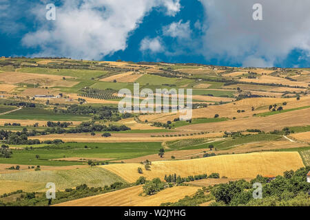 Italia Molise paesaggio di campi in provincia di Campobasso Foto Stock