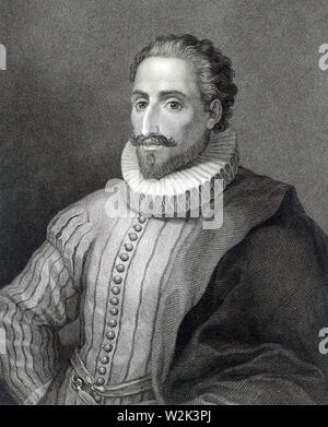 MIGUEL de Cervantes (1547?-1616) romanziere spagnolo. NB: nessun ritratto autenticata esistente. Foto Stock