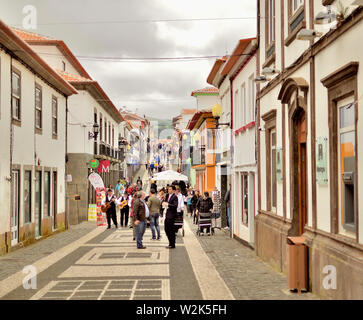 La Rua de Gesù in Praia da Vitoria, Azzorre, Portogallo Foto Stock