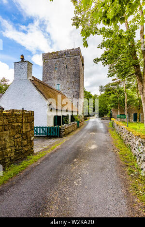 Thoor Ballylee Castello o Yeats torre costruita quindicesimo o sedicesimo secolo vissuto dal poeta William Butler Yeats in città se Gort County Galway Irlanda Foto Stock