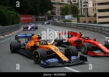 Lando Norris, la McLaren F1 Team McLaren, MCL34, GP di Monaco 2019, Montecarlo Foto Stock