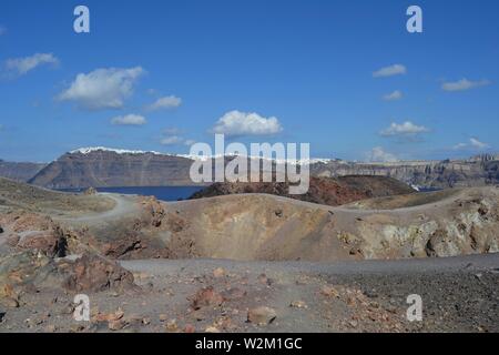 Vulcano di Santorini escursione Foto Stock