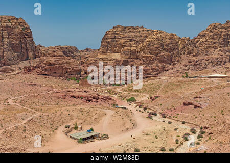 Il principale sito della città di Petra il sito UNESCO in Petra, Giordania Foto Stock