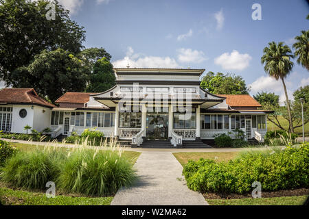 Singapore - Settembre 30, 2018: Beaulieu House, costruita nel 1910s, si trova a Sembawang Park a Singapore, si affaccia sullo Stretto di Johor. Foto Stock