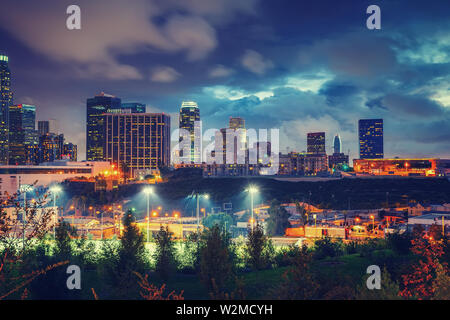 Los Angeles di notte, CA, Stati Uniti d'America Foto Stock