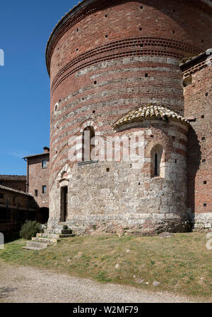 San Galgano, Oratorio di San Galgano, Romanischer Rundbau, Chorapsis Foto Stock