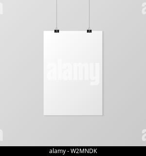 Banner poster a colori bianco isolato su sfondo Illustrazione Vettoriale