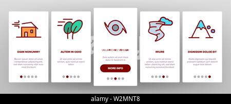 Uragano calamità naturali di onboarding vettore Illustrazione Vettoriale
