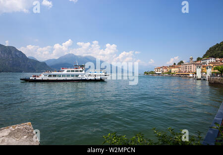 BELLAGIO, Italia, Giugno 19, 2019 - Vista di Bellagio, un piccolo villaggio sul lago di Como, Italia. Foto Stock