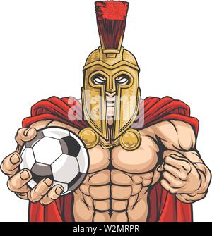 Spartan Trojan calcio Mascotte sportive Illustrazione Vettoriale