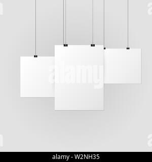 Mock up poster impostato sul dorso grigio Illustrazione Vettoriale