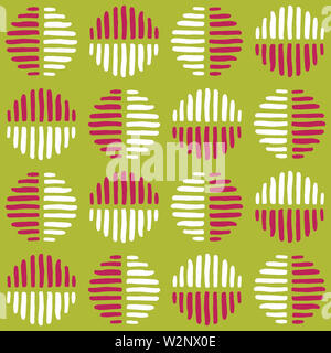 Un abstract macchie striped pattern, creato di mano sagome disegnate. Foto Stock