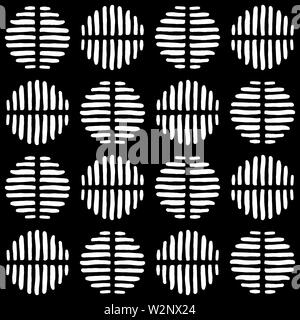 Un abstract macchie striped pattern, creato di mano sagome disegnate. Foto Stock