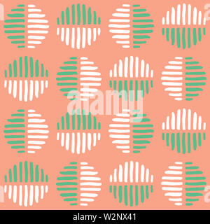 Un abstract macchie striped pattern, creato di mano sagome disegnate. Foto Stock