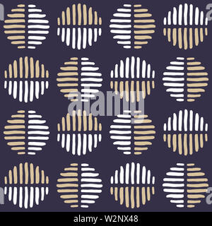 Un abstract macchie striped pattern, creato di mano sagome disegnate. Foto Stock