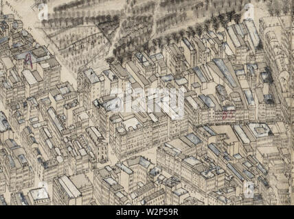 1879 EssexSt mappa Boston byHazen BPL 10609 dettaglio Foto Stock
