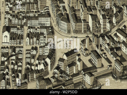 1880 mappa NewburyportMA byBigelow BPL M8703 dettaglio 2 Foto Stock