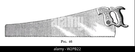 Xix secolo la conoscenza della carpenteria e falegnameria handsaw Foto Stock