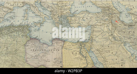 1922 Tabriz Dettaglio Mappa di Africa e porzioni adiacenti di Europa e Asia da US National Geographic Society BPL M0612013 Foto Stock