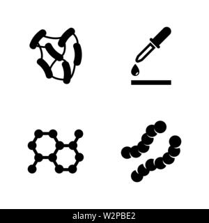 Microbe esperimento di laboratorio. Semplice vettore relativi set di icone per i video, applicazioni mobili e siti Web, stampare progetti e il vostro design. Piatto nero illustrat Illustrazione Vettoriale